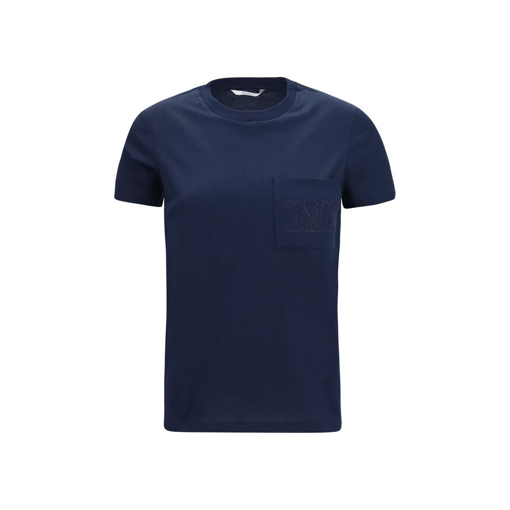 Activewear T-Shirt by Max Mara for women in cotton blue, patterned & monogram features a versatile silhouette, showcasing a versatile crew neckline and short-sleeve detailed with high-performance for a premium look.