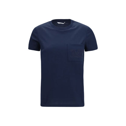 Activewear T-Shirt by Max Mara for women in cotton blue, patterned & monogram features a versatile silhouette, showcasing a versatile crew neckline and short-sleeve detailed with high-performance for a premium look.