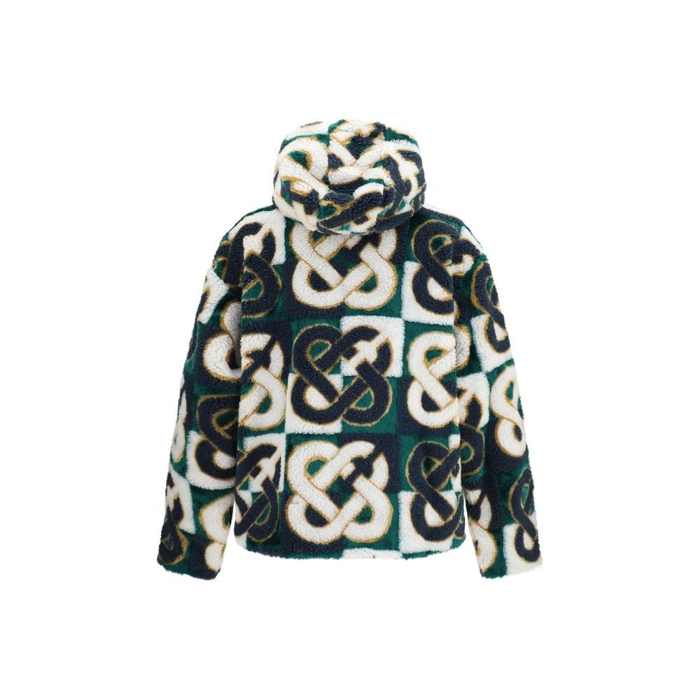 Hooded Windbreaker Jacket by Casablanca for men in mohair polyester acrylic merino wool gold, multicolor, monogram & print features an stylish silhouette, showcasing a sophisticated hooded neckline and performance-driven hooded & windproof for a premium, stylish look.
