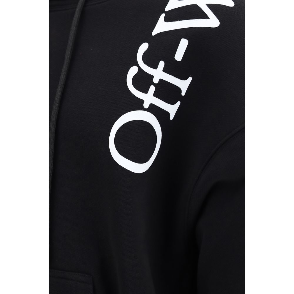 Sweatshirt Hoodie by Off-White for men in cotton black, white, signature & print features a authentic silhouette, showcasing a sophisticated hooded neckline and authentic detail for a refined finish.