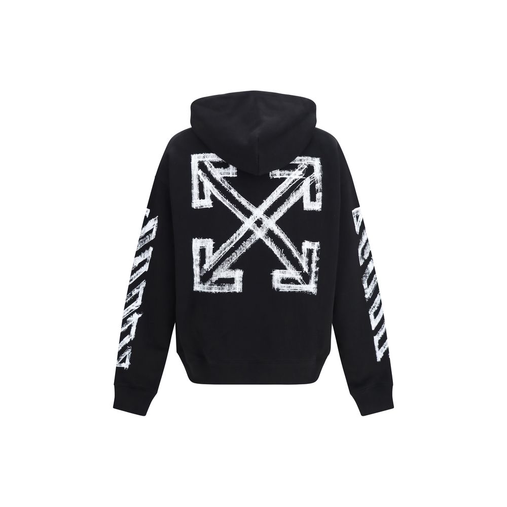 Sweatshirt Hoodie by Off-White for men in cotton black, white & print showcases a city-ready silhouette, artfully detailed with a signature hooded neckline and for a city-ready finish.