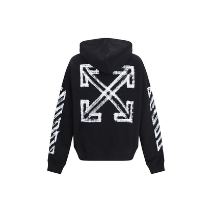 Sweatshirt Hoodie by Off-White for men in cotton black, white & print showcases a city-ready silhouette, artfully detailed with a signature hooded neckline and for a city-ready finish.