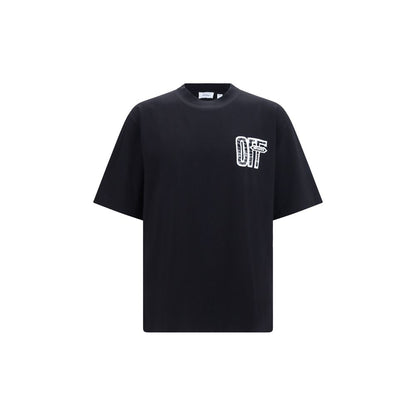 Activewear T-Shirt by Off-White for men in cotton black, white & print presents a kinetic silhouette, showcasing the kinetic short-sleeve and crew neckline alongside functional for a premium, athletic look.