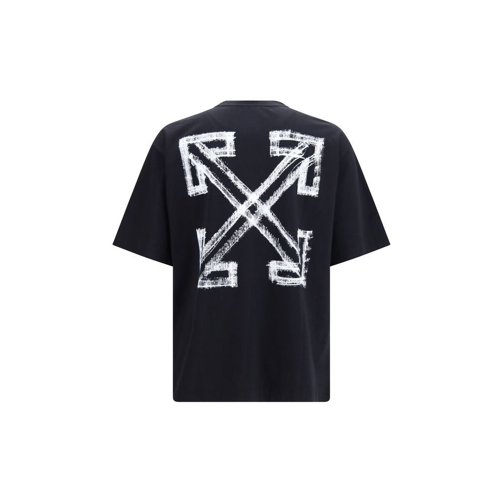 Activewear T-Shirt by Off-White for men in cotton black, white & print features an contemporary design with , a length, and a contemporary crew neckline.