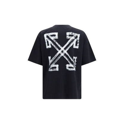 Activewear T-Shirt by Off-White for men in cotton black, white & print features an contemporary design with , a length, and a contemporary crew neckline.