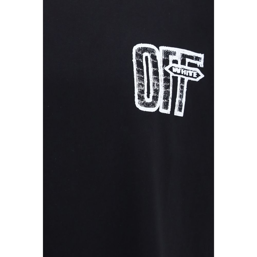 Activewear T-Shirt by Off-White for men in cotton black, white & print features an ergonomic design with , highlighting a ergonomic length and ergonomic crew neckline for a high-performance look.