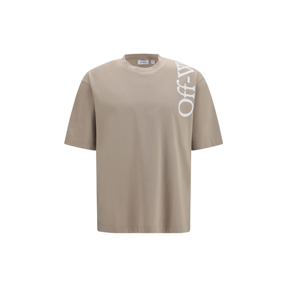 Activewear T-Shirt by Off-White for men in cotton beige, white & print features a versatile silhouette, showcasing a versatile crew neckline and short-sleeve detailed with high-performance for a premium look.
