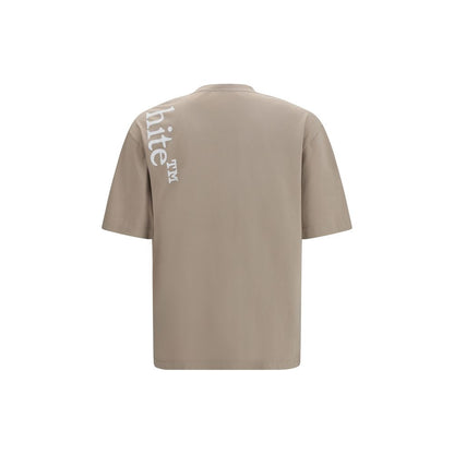 Activewear T-Shirt by Off-White for men in cotton beige, white & print features a sporty silhouette with and crew neckline, showcasing innovative for a sporty finish.
