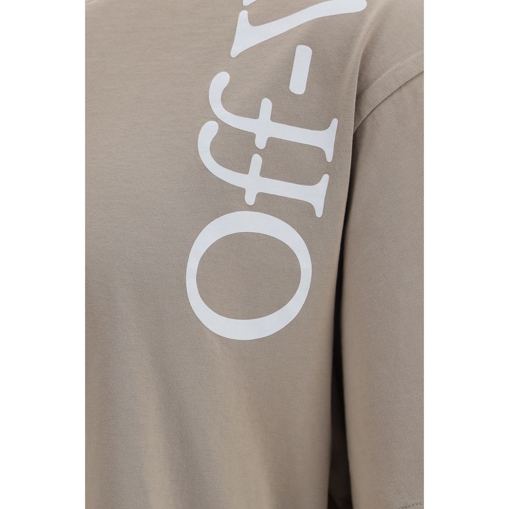 Activewear T-Shirt by Off-White for men in cotton beige, white & print features an athletic silhouette with sleeves and a neckline, enhanced by high-performance .