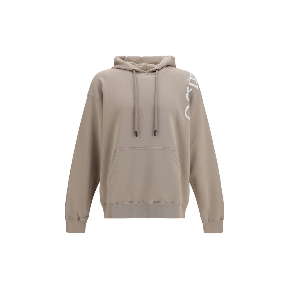 Sweatshirt Hoodie by Off-White for men in cotton beige, white, signature & print features an luminous silhouette, showcasing a sophisticated hooded neckline and long-sleeve for a truly luminous look.