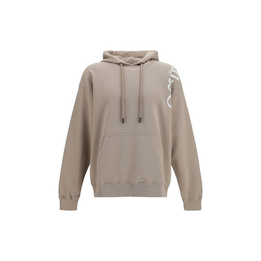 Sweatshirt Hoodie by Off-White for men in cotton beige, white, signature & print features an luminous silhouette, showcasing a sophisticated hooded neckline and long-sleeve for a truly luminous look.