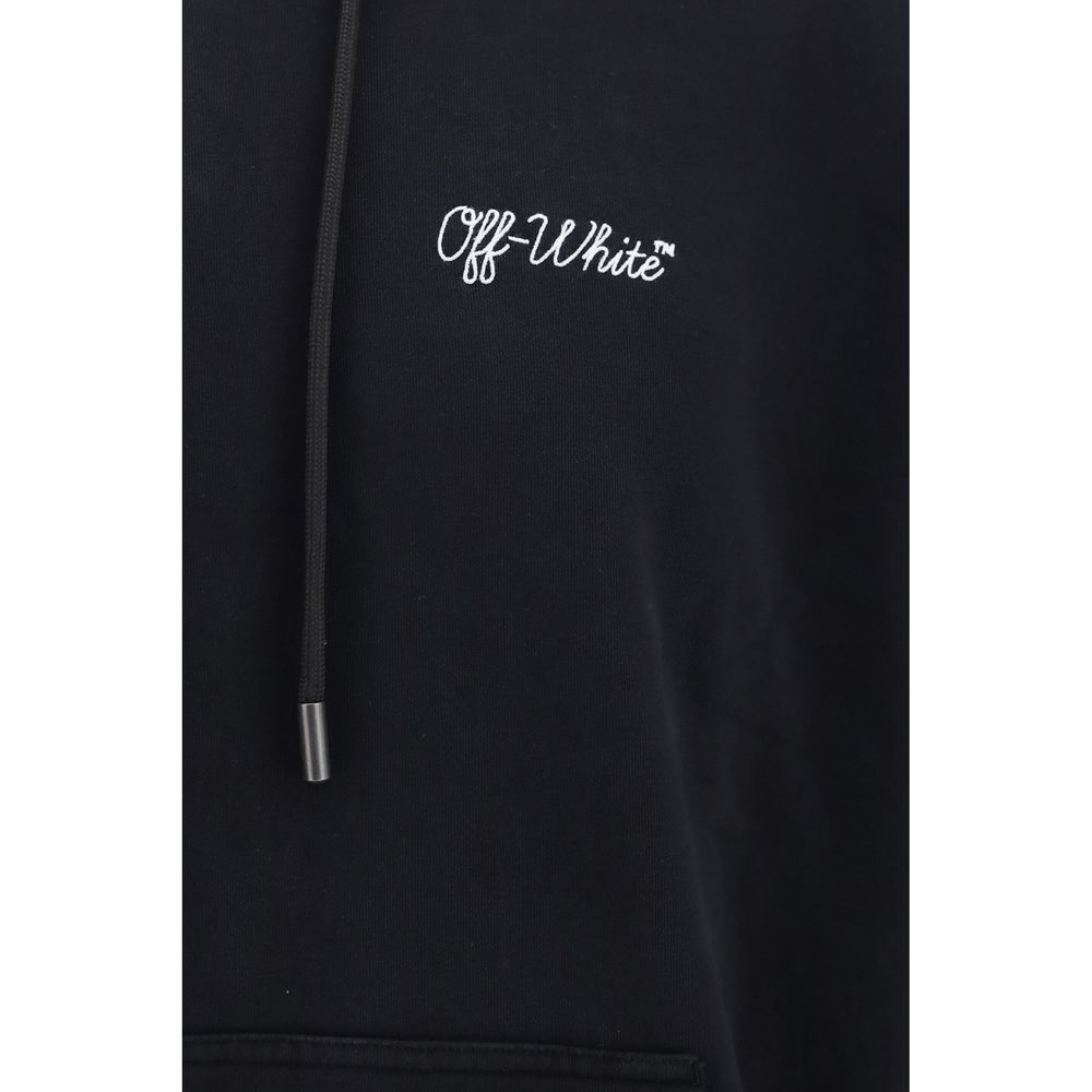 Sweatshirt Hoodie by Off-White for men in cotton black & white features an luminous silhouette, showcasing a sophisticated hooded neckline and for a truly luminous look.