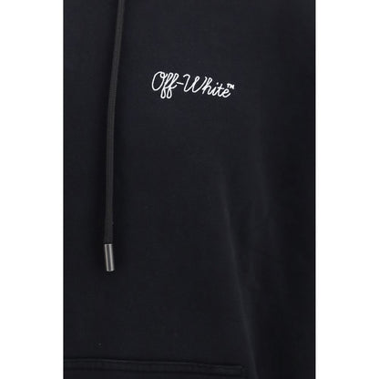 Sweatshirt Hoodie by Off-White for men in cotton black & white features an luminous silhouette, showcasing a sophisticated hooded neckline and for a truly luminous look.