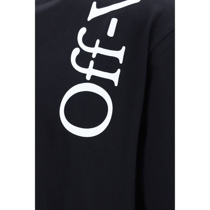 Activewear T-Shirt by Off-White for men in cotton black, white & print presents a kinetic silhouette, showcasing the kinetic and crew neckline alongside functional for a premium, athletic look.