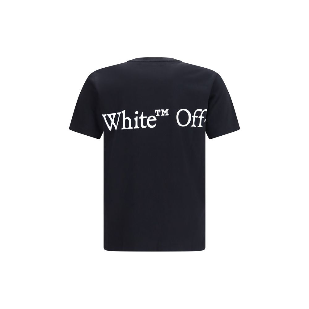 T-Shirt by Off-White for men in cotton black, white, signature & print showcases a chic silhouette, artfully detailed with a chic crew neckline and for a chic finish.
