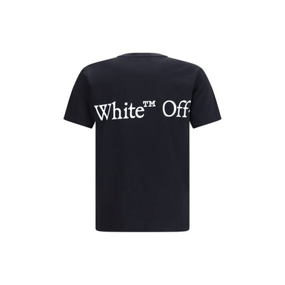 T-Shirt by Off-White for men in cotton black, white, signature & print showcases a chic silhouette, artfully detailed with a chic crew neckline and for a chic finish.