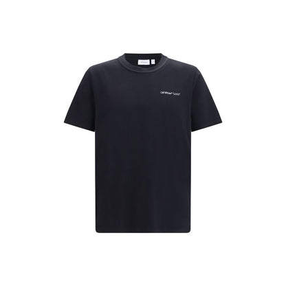 T-Shirt by Off-White for men in cotton black & white showcases a unassuming silhouette, artfully detailed with a refined crew neckline and unassuming short-sleeve for a sophisticated, contemporary look.