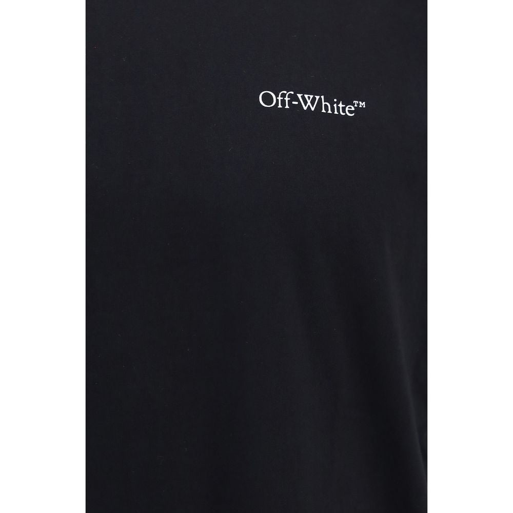 T-Shirt by Off-White for men in cotton black & white showcases a unassuming silhouette, artfully detailed with a refined crew neckline and unassuming for a sophisticated, contemporary look.