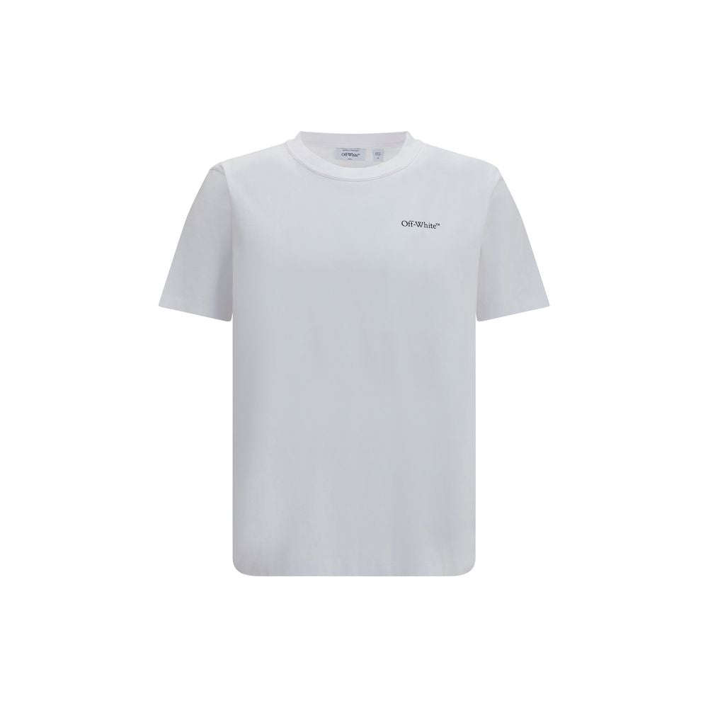 T-Shirt by Off-White for men in cotton white showcases a unassuming silhouette, artfully detailed with a refined crew neckline and unassuming short-sleeve for a sophisticated, contemporary look.