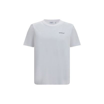 T-Shirt by Off-White for men in cotton white showcases a unassuming silhouette, artfully detailed with a refined crew neckline and unassuming short-sleeve for a sophisticated, contemporary look.