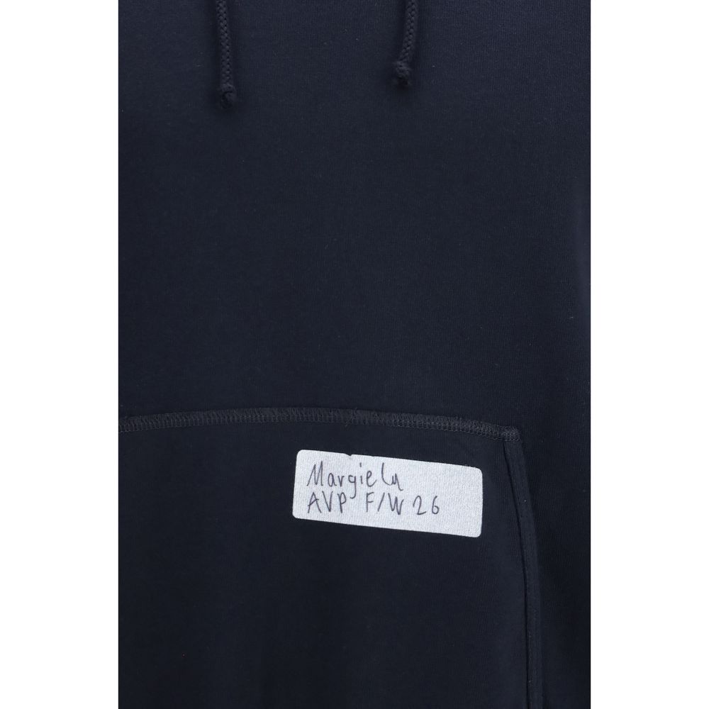 Sweatshirt Hoodie by Maison Margiela for men in cotton blue & signature features a edgy silhouette, detailed with a edgy hooded neckline and for a refined finish.