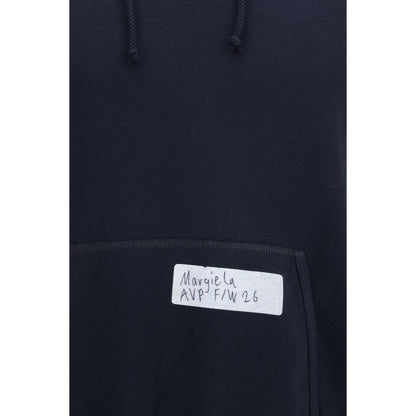 Sweatshirt Hoodie by Maison Margiela for men in cotton blue & signature features a edgy silhouette, detailed with a edgy hooded neckline and for a refined finish.