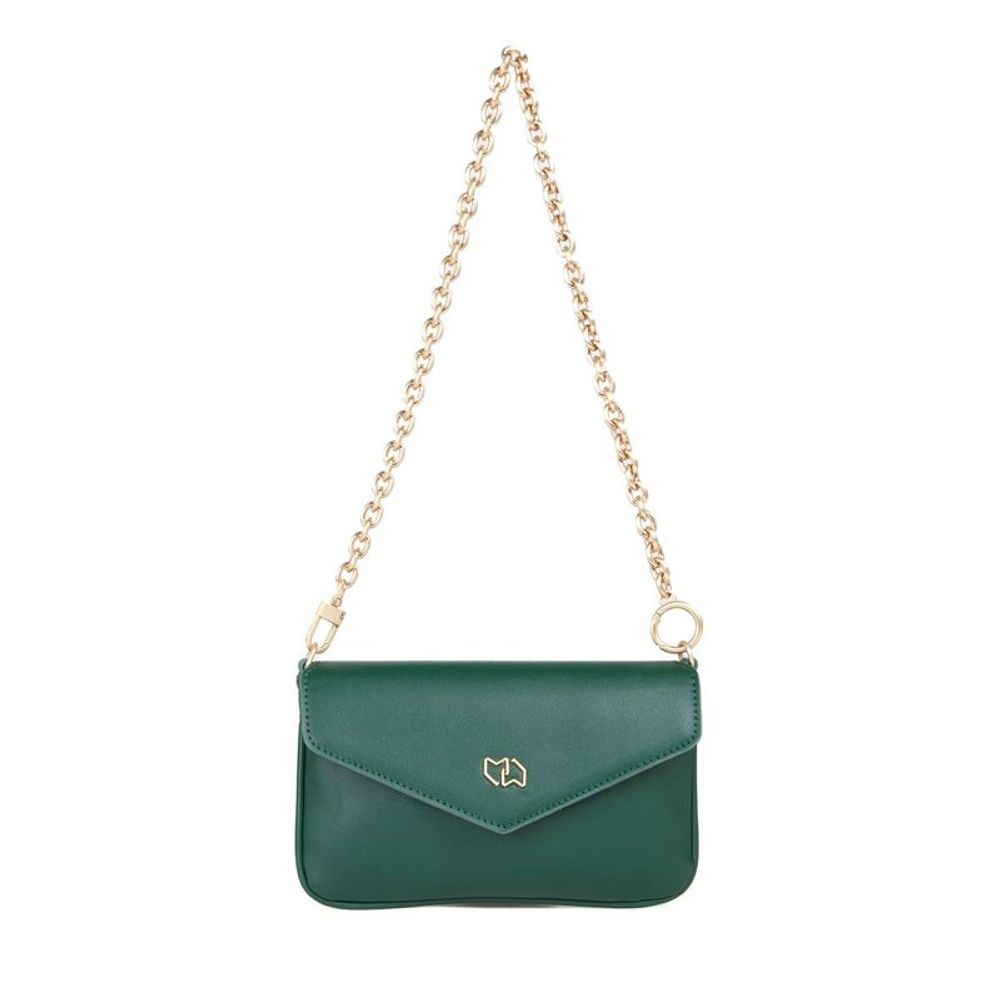 MIRIADE Polyethylene & Polyurethane Shoulder Bag - Bicolour Green