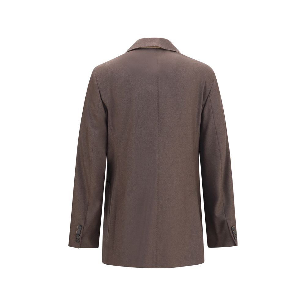 Blazer by Max Mara for women in cashmere & capra leather brown presents a distinguished silhouette, detailed with a distinguished and distinctive for a truly sophisticated finish.