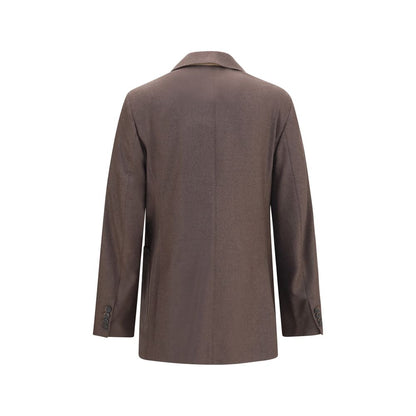 Blazer by Max Mara for women in cashmere & capra leather brown presents a distinguished silhouette, detailed with a distinguished and distinctive for a truly sophisticated finish.