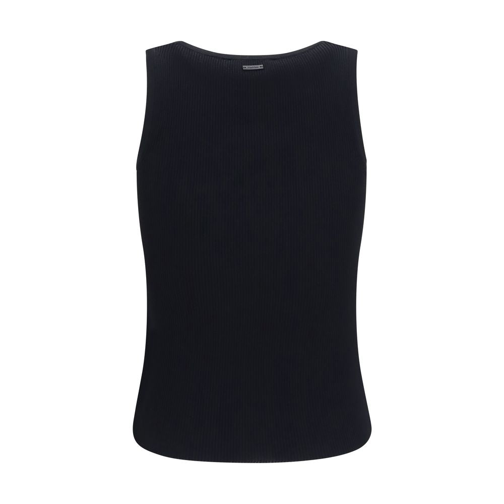 Tank Top by Max Mara for women in polyester & viscose black showcases a sublime silhouette, with and round neckline details for a sublime finish.