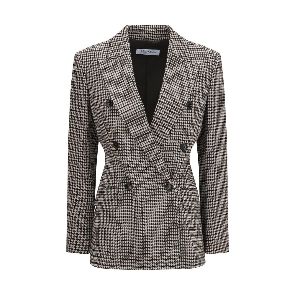 Blazer by Max Mara for women in merino wool & viscose multicolor, patterned, houndstooth & monogram features an stylish silhouette, showcasing a sophisticated and stylish for a truly stylish finish.
