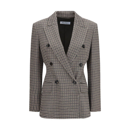 Blazer by Max Mara for women in merino wool & viscose multicolor, patterned, houndstooth & monogram features an stylish silhouette, showcasing a sophisticated and stylish for a truly stylish finish.