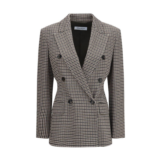 Blazer by Max Mara for women in merino wool & viscose multicolor, patterned, houndstooth & monogram features an stylish silhouette, showcasing a sophisticated and stylish for a truly stylish finish.