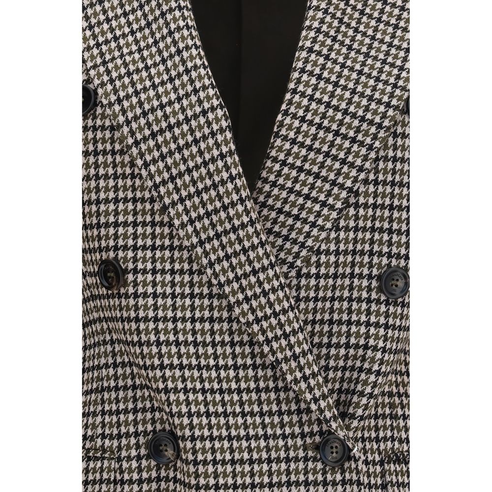 Blazer by Max Mara for women in merino wool & viscose multicolor, patterned, houndstooth & monogram showcases a discerning silhouette, elegantly detailed with a sophisticated and premium for a truly discerning finish.