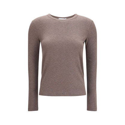 Sweatshirt by Max Mara for women in lyocell & silk brown & signature features an magnificent silhouette, showcasing a sophisticated crew neckline and long-sleeve detail for a truly magnificent finish.