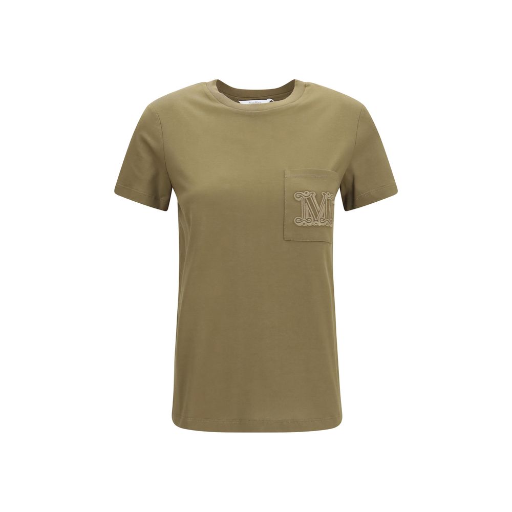 Activewear T-Shirt by Max Mara for women in cotton bicolour, patterned & monogram features a versatile silhouette, showcasing a versatile crew neckline and short-sleeve detailed with high-performance for a premium look.