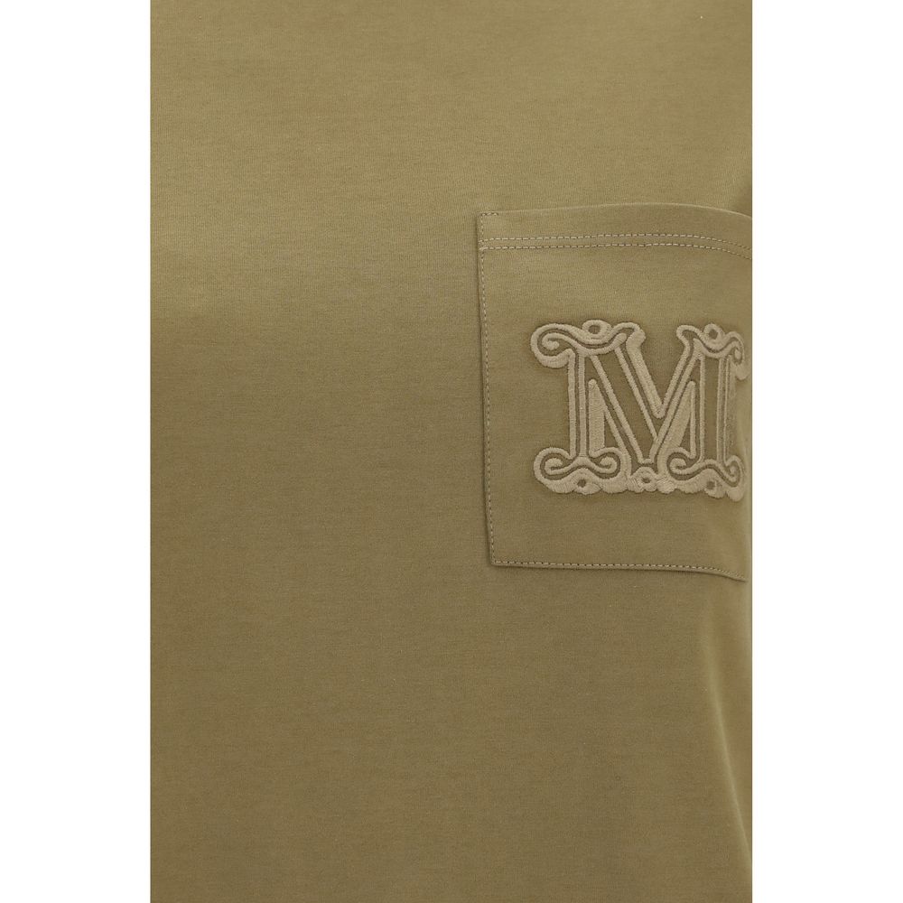 Activewear T-Shirt by Max Mara for women in cotton bicolour, patterned & monogram features an athletic silhouette with sleeves and a crew neckline neckline, enhanced by high-performance .
