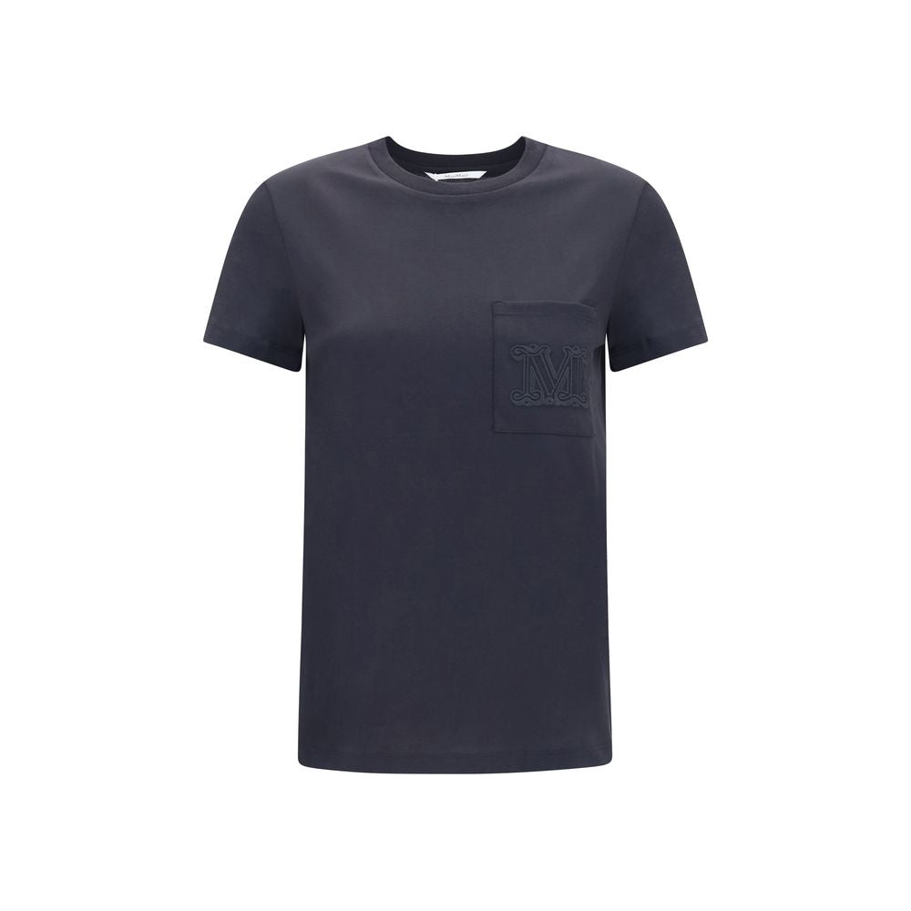 Activewear T-Shirt by Max Mara for women in cotton black, patterned & monogram features an contemporary design with , a short-sleeve length, and a contemporary crew neckline.