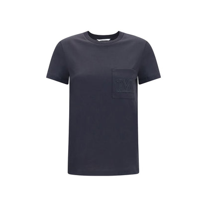 Activewear T-Shirt by Max Mara for women in cotton black, patterned & monogram features an contemporary design with , a short-sleeve length, and a contemporary crew neckline.