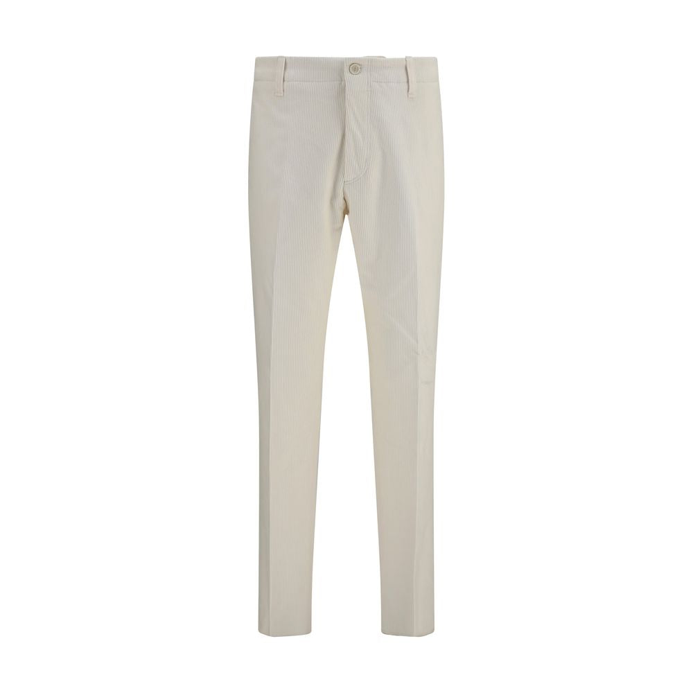 Casual Pants by Lardini for men in viscose beige features an refined tailoring silhouette, showcasing a premium straight-leg, regular-fit & wide with a and long cut for a refined tailoring look.
