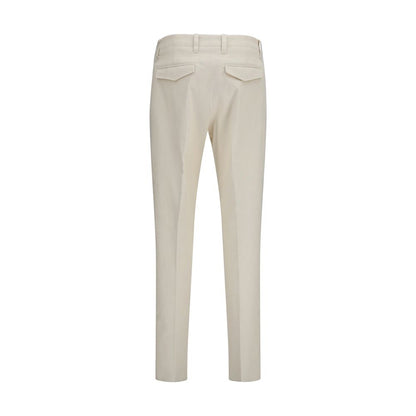 Casual Pants by Lardini for men in viscose beige presents a tailored silhouette, showcasing a tailored straight-leg, regular-fit & wide and long cut with a refined for a truly tailored aesthetic.