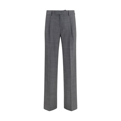 Trousers by Lardini for men in cotton polyester gray, patterned & houndstooth features a artisanal silhouette, showcasing a sophisticated straight-leg & regular-fit with a long and for a artisanal finish.