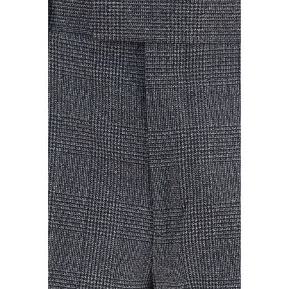 Trousers by Lardini for men in cotton polyester gray, patterned & houndstooth presents a perennial silhouette, meticulously tailored with a straight-leg & regular-fit cut, long finish, and an elegant .