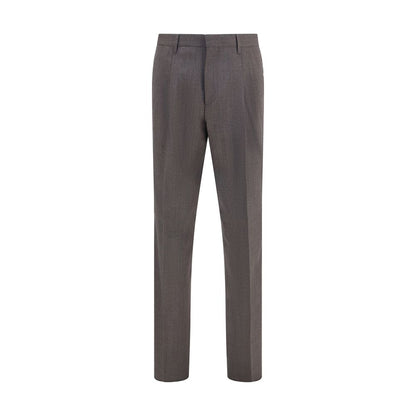 Trousers by Lardini for men in viscose gray, patterned & houndstooth presents a perennial silhouette, meticulously tailored with a straight-leg & regular-fit cut, long finish, and an elegant .