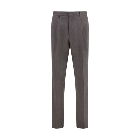 Trousers by Lardini for men in viscose gray, patterned & houndstooth presents a perennial silhouette, meticulously tailored with a straight-leg & regular-fit cut, long finish, and an elegant .