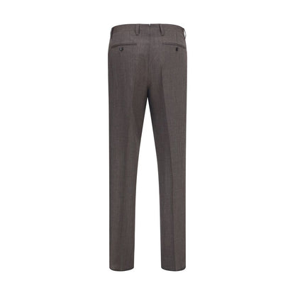 Trousers by Lardini for men in viscose gray, patterned & houndstooth features an sartorial silhouette, showcasing a precise straight-leg & regular-fit and long with a sartorial for a refined look.