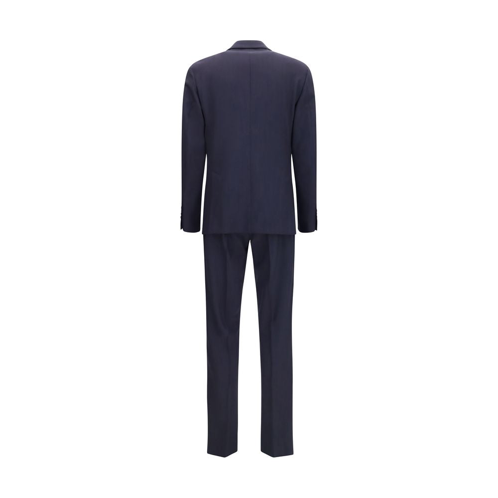 Pant Suit by Lardini for men in merino wool blue presents a nuanced silhouette, showcasing a nuanced and nuanced straight-leg, regular-fit & cropped for an elevated aesthetic.