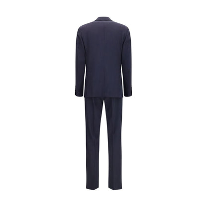 Pant Suit by Lardini for men in merino wool blue presents a nuanced silhouette, showcasing a nuanced and nuanced straight-leg, regular-fit & cropped for an elevated aesthetic.