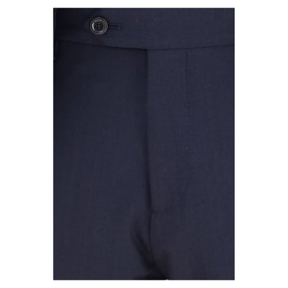 This Pant Suit by Lardini for men in merino wool blue presents a discerning silhouette, featuring a sophisticated and a discerning straight-leg, regular-fit & cropped for a refined and polished look.