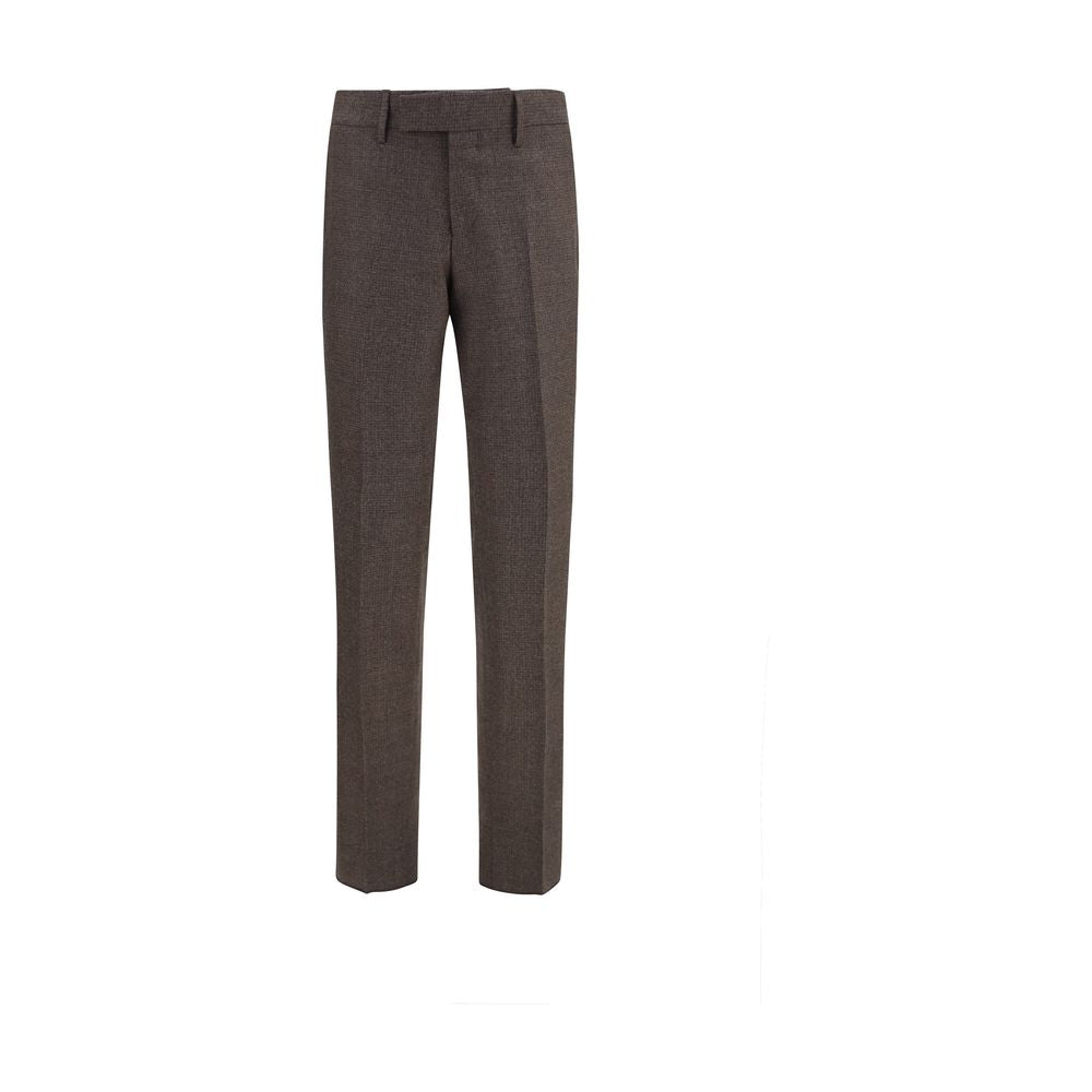 Trousers by Lardini for men in viscose brown presents a perennial silhouette, meticulously tailored with a straight-leg & regular-fit cut, long finish, and an elegant .